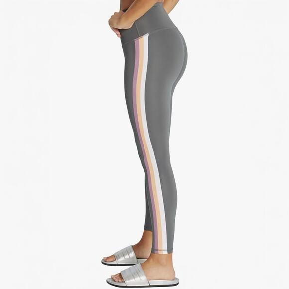 Wildfox Leggings High Rise Grey Stripes 7/8 Length Women's S - Picture 2 of 12